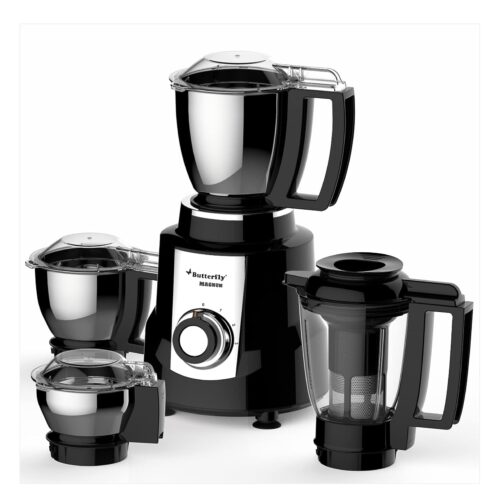 71HnxNEHnL._SL1500_AAA Butterfly Magnum 1.2 Hp Mixer Grinder 4 Jar, 900 Watt, (Black)